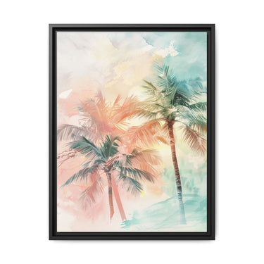 Palm Glow Canvas Wall Art with Frame